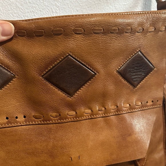 Scully Tan Leather Crossbody Bag with Diamond Accents - Picture 11 of 16